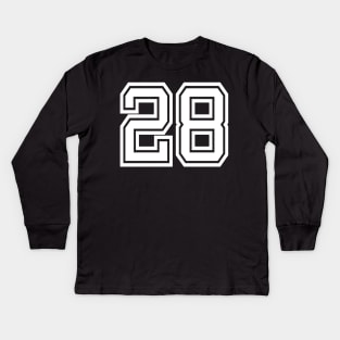 Numbers 28 for a sports team, group, or community Kids Long Sleeve T-Shirt